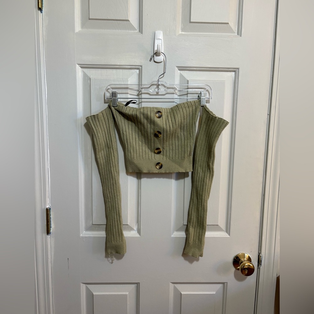 Forever 21 Sage Ribbed Knit Top